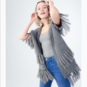 Aeropostale open fringe cardigan